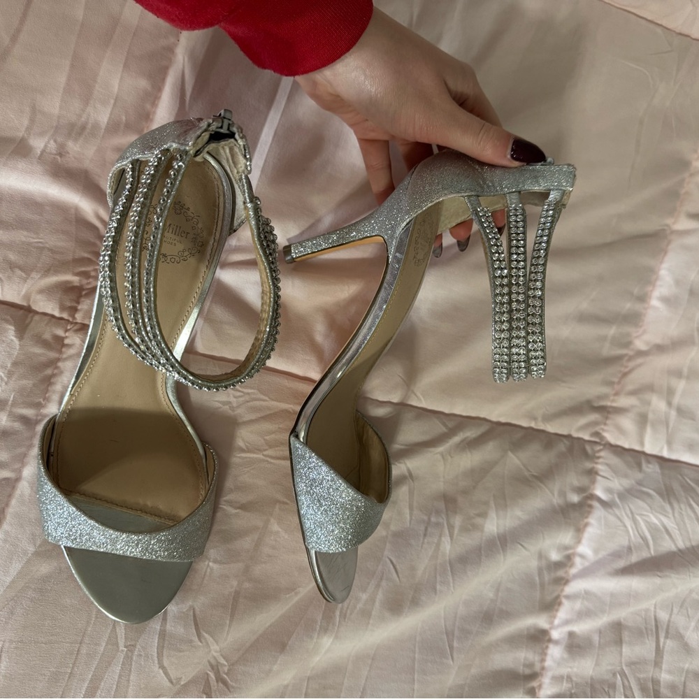 Sparkling Silver Rhinestone Heels - Picture 7 of 10